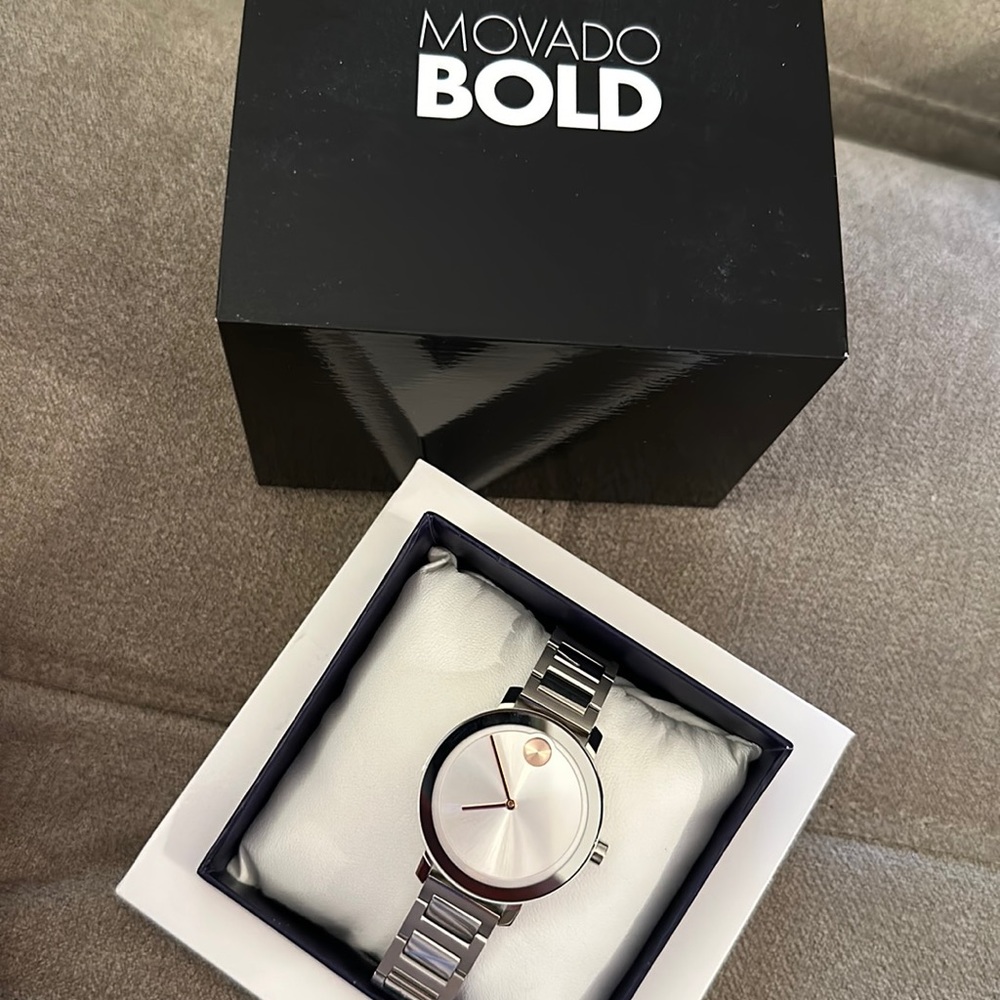 NWT! MOVADO SILVER WATCH